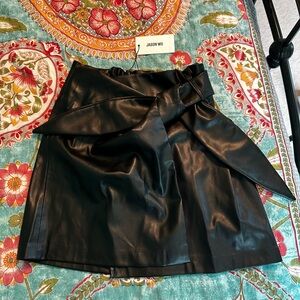 Jason Wu Black Wrap Mini Skirt